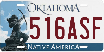 OK license plate 516ASF