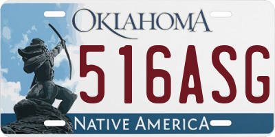 OK license plate 516ASG