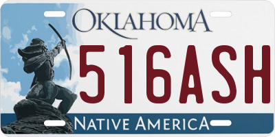 OK license plate 516ASH