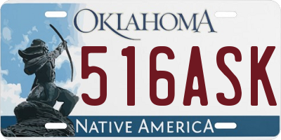 OK license plate 516ASK