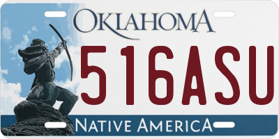 OK license plate 516ASU
