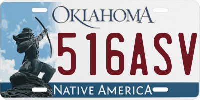 OK license plate 516ASV