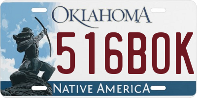 OK license plate 516BOK