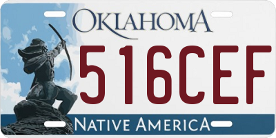 OK license plate 516CEF