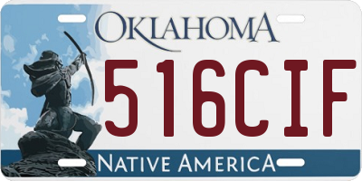 OK license plate 516CIF