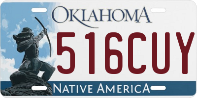 OK license plate 516CUY