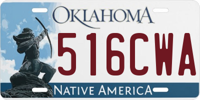 OK license plate 516CWA