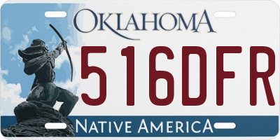 OK license plate 516DFR