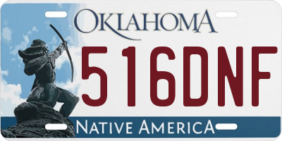 OK license plate 516DNF