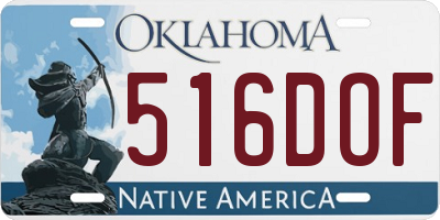 OK license plate 516DOF