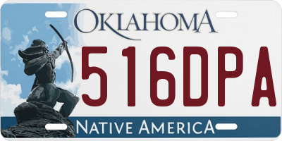 OK license plate 516DPA