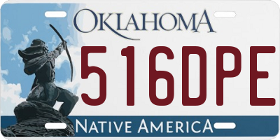 OK license plate 516DPE