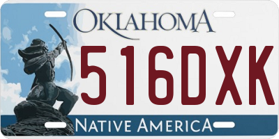 OK license plate 516DXK