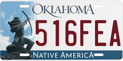OK license plate 516FEA