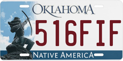 OK license plate 516FIF