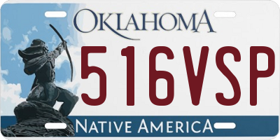 OK license plate 516VSP