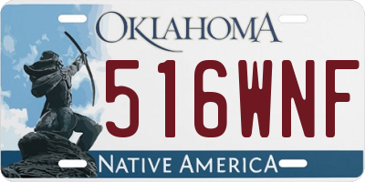 OK license plate 516WNF