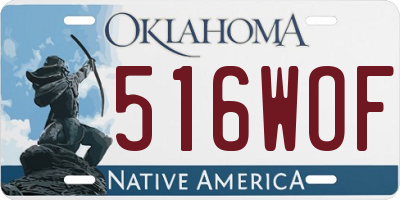 OK license plate 516WOF