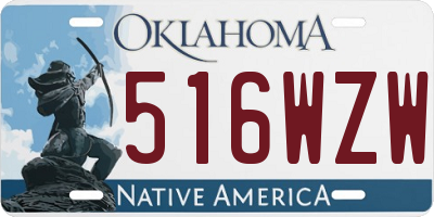 OK license plate 516WZW