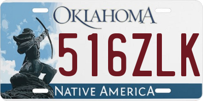 OK license plate 516ZLK