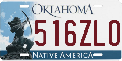 OK license plate 516ZLO