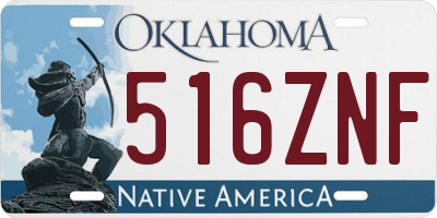 OK license plate 516ZNF