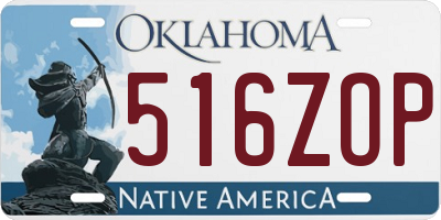 OK license plate 516ZOP