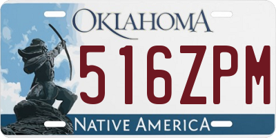 OK license plate 516ZPM