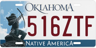 OK license plate 516ZTF