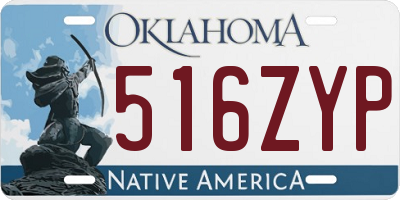 OK license plate 516ZYP