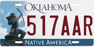 OK license plate 517AAR