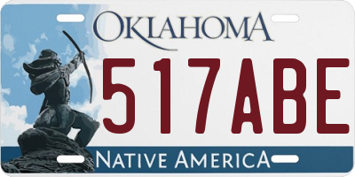 OK license plate 517ABE