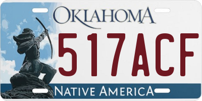 OK license plate 517ACF