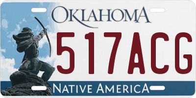 OK license plate 517ACG