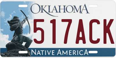 OK license plate 517ACK