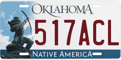 OK license plate 517ACL