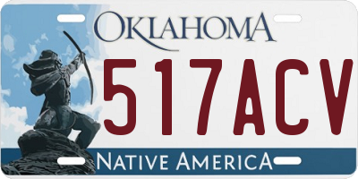 OK license plate 517ACV