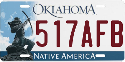 OK license plate 517AFB
