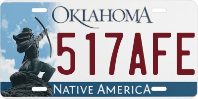 OK license plate 517AFE