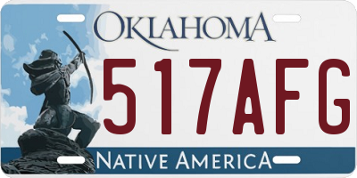 OK license plate 517AFG