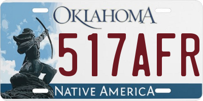 OK license plate 517AFR