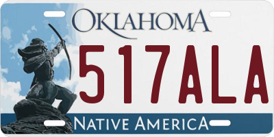 OK license plate 517ALA