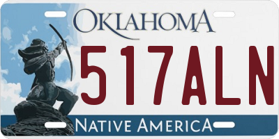 OK license plate 517ALN