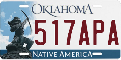 OK license plate 517APA