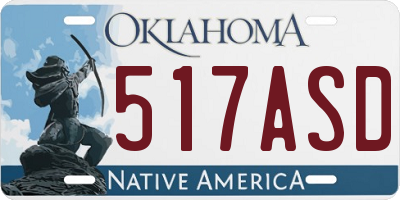 OK license plate 517ASD