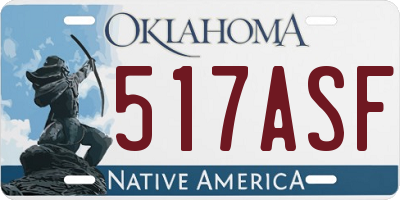 OK license plate 517ASF