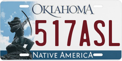 OK license plate 517ASL