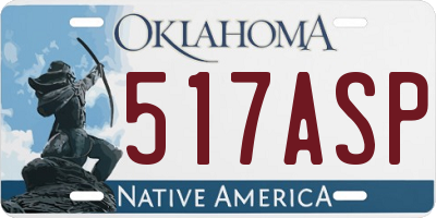 OK license plate 517ASP
