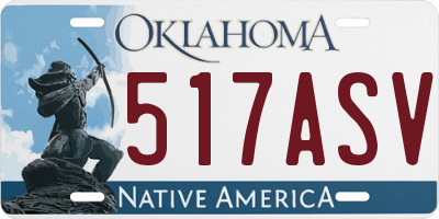 OK license plate 517ASV