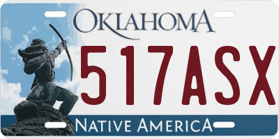 OK license plate 517ASX